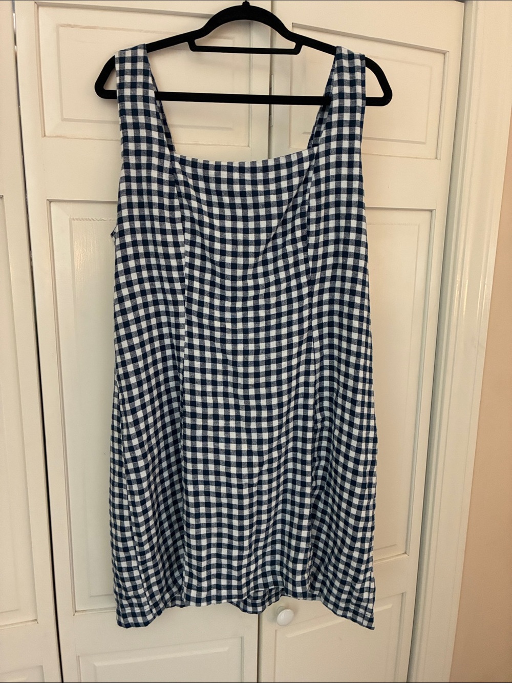 Old Navy Navy and White Gingham Shift Dress